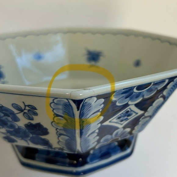 RARE/Royal Delft(Porceleyne Fles) Octagonal Bowl /Dutch Blue-White/Hand Painted - Picture 10 of 10